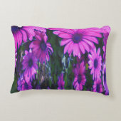 パープルデイジーフラワーファンタジーフローラ抽象芸術アート アクセントクッション (裏面)