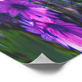 パープルデイジーフラワーファンタジーフローラ抽象芸術アート ポスター (角)