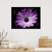 パープルデイジーフラワープリント ポスター (キッチン)