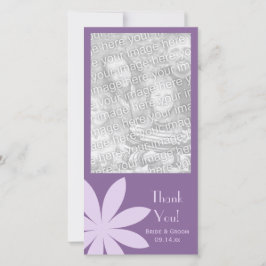 パープルデイジーフラワー結婚ズ・サンキュー サンキューカード