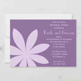 パープルデイジーフラワー結婚ズ・リハーサル・ディナー 招待状