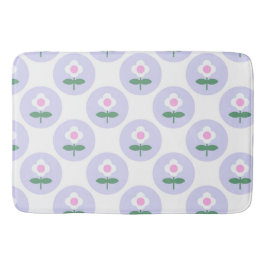 パープルデイジーフラワー10代のキッズベッドルームカワイイ バスマット