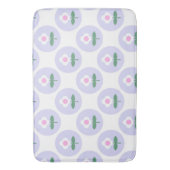 パープルデイジーフラワー10代のキッズベッドルームカワイイ バスマット (正面縦)