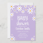 パープルデイジーベビーシャワー 招待状 (正面)