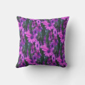 パープルデイジー抽象芸術フローラアート クッション (裏面)