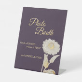 パープルデイジー結婚アンティークのフォトブース 台座サイン (正面)