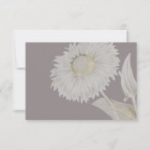 パープルデイジー結婚アンティークの応答カード 出欠カード (裏面)