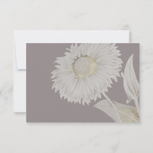 パープルデイジー結婚アンティークの応答カード 出欠カード (裏面)