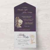 パープルデイジー結婚アンティークズオールインワン招待状 オールインワン招待状 (内側)