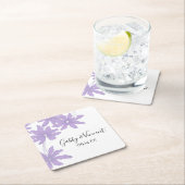 パープルデイジー結婚ズスクエア紙コースター スクエアペーパーコースター (インサイチュ)