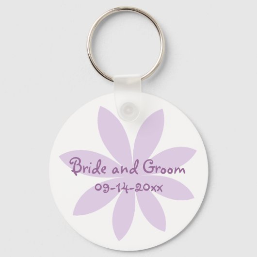 パープルデイジー結婚フラワー キーホルダー (正面)
