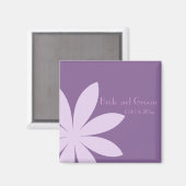 パープルデイジー結婚フラワー マグネット (正面/裏面)