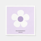 パープルデイジー誕生日 | フローラパーティー表 スタンダードカクテルナプキン (正面)