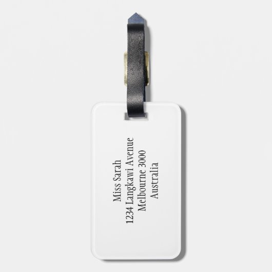 パープルデイジー パーソナライズされた ラゲッジタグ (裏面縦)