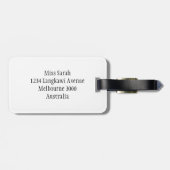 パープルデイジー パーソナライズされた ラゲッジタグ (裏面横)