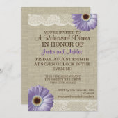 パープルデイジー&レースリハーサルディナーパーティー 招待状 (正面/裏面)