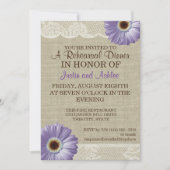 パープルデイジー&レースリハーサルディナーパーティー 招待状 (正面)