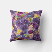 パープルデイズ水彩フローラ設計者 クッション (裏面)