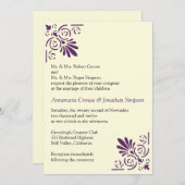 パープルデコエレメンツ結婚式招待状 招待状 (正面/裏面)