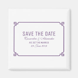 パープルデコシック日付を保存 マグネット