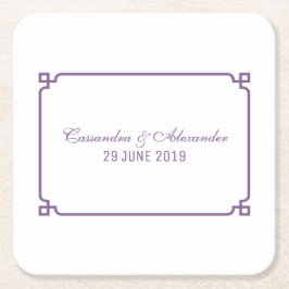 パープルデコシック結婚ズ スクエアペーパーコースター