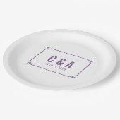 パープルデコシック結婚ズ ペーパープレート (アングル)