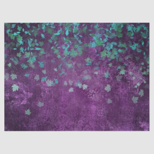 パープルデコップページのティール(緑がかった色)紙吹雪 薄葉紙 (正面)