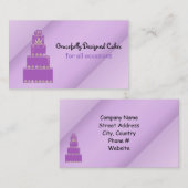 パープルデザイナーケーキ/ベーキング 名刺 (正面/裏面)