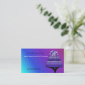 パープルデザイナーケーキ 名刺 (スタンド正面)