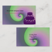 パープルデザイナーケーキ 名刺 (正面/裏面)