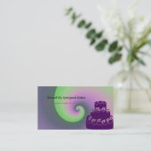 パープルデザイナーケーキ 名刺 (スタンド正面)