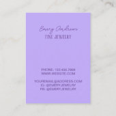 パープルデザイナージュエリーイヤリングホルダーディスプレイ 名刺 (裏面)