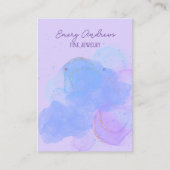 パープルデザイナージュエリーイヤリングホルダーディスプレイ 名刺 (正面)