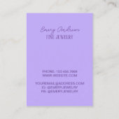 パープルデザイナージュエリーネックレスホルダーディスプレイ 名刺 (裏面)