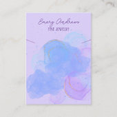 パープルデザイナージュエリーネックレスホルダーディスプレイ 名刺 (正面)