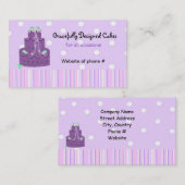 パープルデザイ結婚ナーズケーキ 名刺 (正面/裏面)
