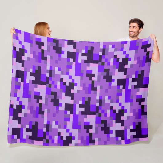 パープルデジタルカモフラージュフリースブランケット フリースブランケット (インサイチュ)