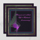 パープルデルビッシュ抽象芸術アート 招待状 (正面/裏面)