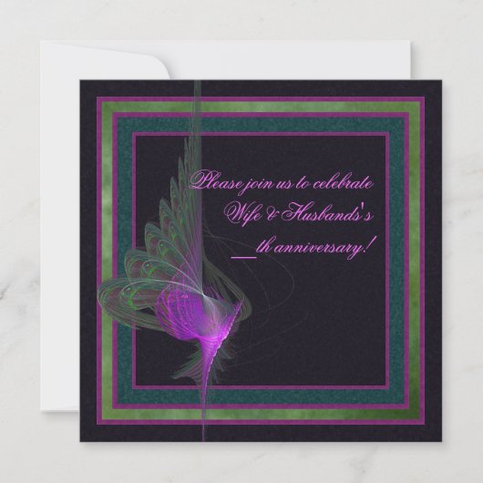 パープルデルビッシュ抽象芸術アート 招待状 (正面)