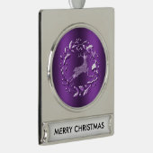 パープルトナエレガントークリスマス シルバープレートバナーオーナメント (右)