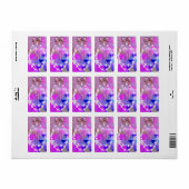 パープルトライアングルジオメトリックパールボホモダンシック ラベル (フルシート)