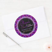 パープルトライバルスタービジネスサンキューステッカー ラウンドシール (封筒)