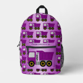 パープルトラックデザイン パーソナライズされた プリントバックパック (正面)