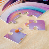 パープルトリップ（幻覚体験）のようなリキッドアートウォールアート ジグソーパズル (側面)