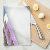 パープルトレイン,鉄道線路,トンネル,旅行 キッチンタオル (四つ折り)