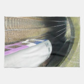 パープルトレイン,鉄道線路,トンネル,旅行 キッチンタオル (横)