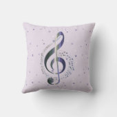 パープルトレブルクレフ、 音符記号音楽 クッション (裏面)