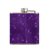 パープルトレンディースパークルモノグラムイニシャル フラスク (裏面)