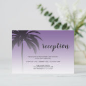 パープルトロピカルパームツリービーチ結婚式披露宴 エンクロージャーカード (スタンド正面)