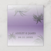 パープルトロピカルパームツリービーチ結婚式 プレイスカード (外部開封)